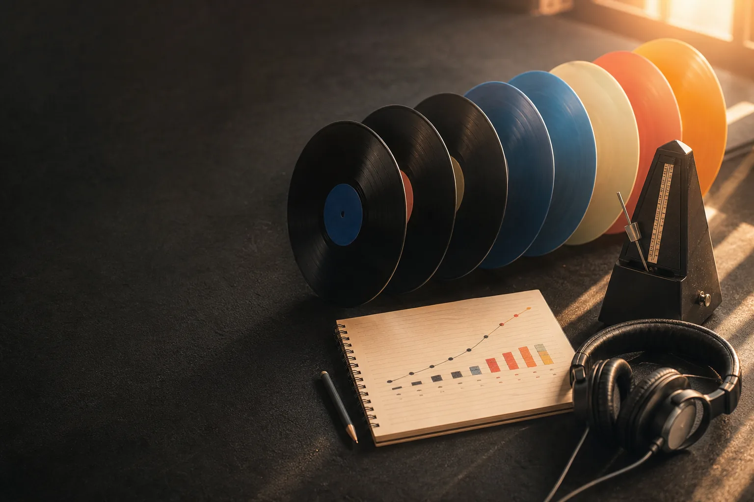 Music curator arranging tracks to create a well-sequenced playlist