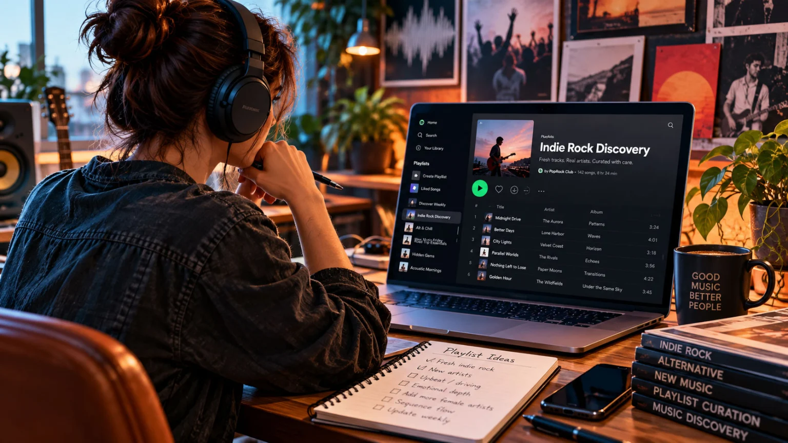 Playlist curator growing a genuine Spotify playlist audience through music discovery
